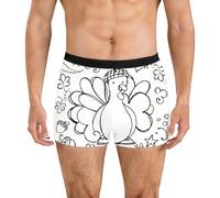 Men's Underwear Briefs for Daily Wear and Holiday Celebration with Thanksgiving Doodle Print - Soft Breathable Comfortable Stretch Fabric Suitable for All Seasons (White, M)