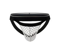 Men's Underwear Briefs Hipster Mesh See Through Jock Strap Low Rise Elephant Pouch Cosplay Costume Jock Strap for Stag Do Fancy Dress Costume White