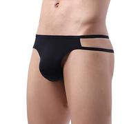 Men's Underwear Briefs Hollow Out G-Strings Body Building Thongs Stretchy Waist G-String Hot Funny Thong String Briefs Sexy Men's Underwear for Vacation Hawaiian Black