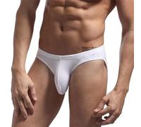 Mens Underwear Briefs Slips Penis Big Pouch Panties Bikini Brief Breathable Underpants GL396White M