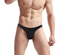 Men's Underwear Briefs Underpants G-Strings T-Back Cotton Thongs Sexy Mini Thong Underwear Underwear Jockstrap Sexy Men's Underwear for Vacation Hawaiian Dad (Black, One Size)