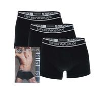 Men's Underwear Emporio Armani 3 Pack of Boxer Trunks in Black