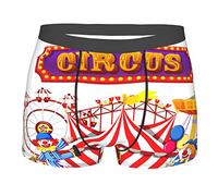 Men'S Underwear Funny Circus Clown With Balloon Mens Boxer Shorts Vintage Waist Underwear Print Boxer Underwear Shorts For Man, Lover, Husband M