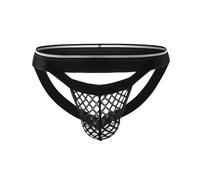 Men's Underwear Hipster Mesh Jockstrap See-Through G-String Low Rise Elephant Pouch Cosplay Costume Jock Strap for Birthday Christmas Xmas Party Black