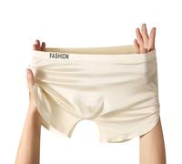 Men's Underwear in Satinlike Ice Silk with Breathable U Convex Pouch for Daily Comfort (3XL White)