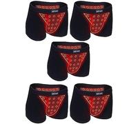 Men's Underwear Magnetic Therapy Boxer Briefs 5-Packs Enlargement Underwear Tourmaline Prostate Therapy Panties (Color : 1, Size : 4XL)