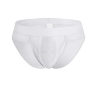 Men's Underwear Mesh Breathable Lightweight Sexy Triangle Pants Plain Underwear Men's Briefs Comfortable Soft Elastic, White, S