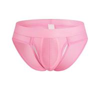 Men's Underwear Mesh Breathable Lightweight Sexy Triangle Pants Plain Underwear Men's Briefs Comfortable Soft Elastic, pink, M