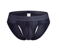 Men's Underwear Mesh Breathable Lightweight Sexy Triangle Pants Plain Underwear Men's Briefs Comfortable Soft Elastic, darkblue, L