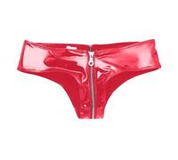 Mens Underwear,Metallic Briefs wiht Zip Front Open Elephant Pouch G-Strings & Thongs Mens Sexy Underpants Erotic Lingerie Low Rise Dancewear Clubwear for Stag Do Fancy Dress Costume Black