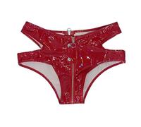 Mens Underwear,Metallic Briefs wiht Zip Front Open Elephant Pouch G-Strings & Thongs Mens Sexy Underpants Erotic Lingerie Low Rise Dancewear Clubwear for Stag Do Fancy Dress Costume