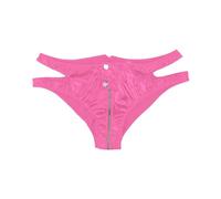 Mens Underwear,Metallic Briefs wiht Zip Front Open Elephant Pouch G-Strings & Thongs Mens Sexy Underpants Erotic Lingerie Low Rise Dancewear Clubwear for Stag Do Fancy Dress Costume Black