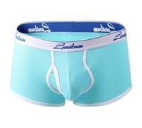 Men's Underwear Product Category Mens Underwear | Product Title Large A-Threaded Solid Color Comfortable Absorbing Quick Drying Summer Breathable Four-Corner Pants for Daily Comfort (Light Blue- L)