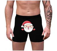 Mens Underwear Santa Claus Print Soft Construction Festive Underpants Mid Rise Fit Breathable Waistband Briefs Perfect Mens Underpants