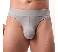 Men's Underwear, Sexy G-String Briefs Solid Bulge Pouch Thongs Comfortable Breathable Underpants(S Gray)