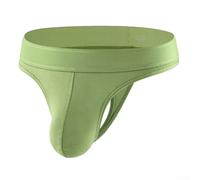Men's Underwear, Sexy G-String Briefs Solid Bulge Pouch Thongs Comfortable Breathable Underpants(XL Green)