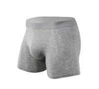 Men's Underwear Soft Boxer Shorts Breathable Bamboo Boxer Briefs Short Leg Trunks Sports Underpants Stretch Fit Breathable Underwear Briefs Gents Microfibre Underpants Fashion Band Underwear Grey