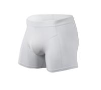 Men's Underwear Soft Boxer Shorts Breathable Bamboo Boxer Briefs Short Leg Trunks Sports Underpants Stretch Fit Breathable Underwear Briefs Gents Microfibre Underpants Fashion Band Underwear White