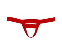 Mens Underwear with Hanging Ring Loop for Lifting & Scrotal Support Shorts, Soft & Breathable Polyester, Sexy See-Through Design, Comfortable All-Day Wear, Various Red