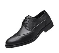 Mens Uniform Dress Oxford Shoes Top Grain Leather Lace Up Round Toe Non Slip Sole Casual Comfortable Professional(11 UK) Black