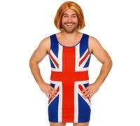 Mens Union Jack Dress - XX-Large - Red, White and Blue Union Jack Flag Classic Outfit - Adults Stag Night Bachelor Party 90s Music Icon Britpop Fancy Dress Costume