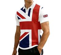 Men's Union Jack Polo Shirts 2026 England National Day Golf Shirt Great British Bunting Flags Golf Tops Casual Short Sleeve Poloshirts Festival Tee Top