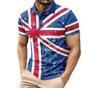 Men's Union Jack Polo Shirts 2026 England National Day Golf Shirt Great British Bunting Flags Golf Tops Casual Short Sleeve Poloshirts Festival Tee Top