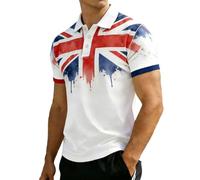 Men's Union Jack Polo Shirts 2026 England National Day Golf Shirt Great British Bunting Flags Golf Tops Casual Short Sleeve Poloshirts Festival Tee Top