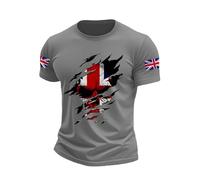 Men's Union Jack Polo Shirts Queen Platinum Jubilee Short Sleeve Swimming Tops Outdoor Shirts Lightweight Sport Tee Shirt Gym 2026 King Charles Coronation (#001 Grey,M)