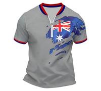 Mens Union Jack Polo Shirts Short Sleeve Casual Golf Tops Great Britain Bunting Flags Print England Football Shirt Classic Fit Summer T-Shirt for Men UK