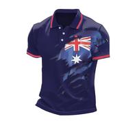 Mens Union Jack Polo Shirts Short Sleeve Great Britain Bunting Flags Print Button Front Summer Golf Shirt Plus Size Holiday T-Shirt Breathable Workout Tops for Men UK (C0a2-Dark Blue, XXL)