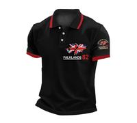 Mens Union Jack Polo Shirts UK British Flag Print Short Sleeve Button Down Golf Shirt Casual Collared Tops Classic Regular Fit Summer Basic Work T-Shirt Holiday Clothes