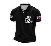 Mens Union Jack Polo Shirts United Kingdom Britain England Breathable Moisture Wicking Work T-Shirts Casual Tops Golf Shirts Sports Tee King Charles 2025 Sweat Shirts (Black,M)