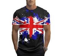 Men's Union Jack Shirt Great Britain Bunting Flags Print T Shirts