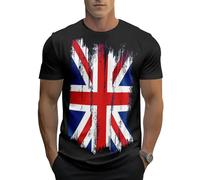 Men's Union Jack Shirt Great Britain Bunting Flags Print T Shirts (UK, Alpha, XXL, Regular, Regular, #6)