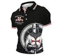 Mens Union Jack T Shirts Queen Platinum Jubilee Short Sleeve Breathable Quick Dry Golf Top Running Sports Tee Top Gym Workout T-Shirts King Charles 2026 Work Blouses (#012 Black,XXL)