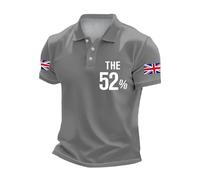 Mens Union Jack Tshirt Queen Platinum Jubilee Short Sleeve Plain Top Tee Regular-Fit Cotton Casual Golf Sports T-Shirt England Football Baseball Shirt (Grey,3XL)
