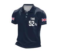 Mens Union Jack Tshirt Queen Platinum Jubilee Short Sleeve Quick Dry Lightweight Golf Casual Collared Tops Breathable Moisture Wicking Work Tee Veterans Day Vneck Undershirts (Navy,M)