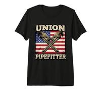 Mens Union Pipefitter American Flag Skilled Tradesman Premium T-Shirt