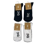Men's Unisex On Cloud 3 Pairs Logo Socks Black & White Arch Support Ribbed Cuff