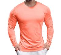 Men's UPF 30+ Sun Protection Shirts Performance Long Sleeve T-Shirt Moisture Wicking Shirt for Running Workout Orange-08 2XL