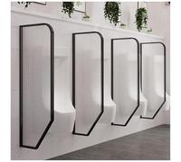 Men's Urinal Baffle - Wall Mounted Stainless Steel Divider Panel, 6 Pack - Ideal for Hotels, Schools, Shopping Malls, Restrooms - Black Urinal Partition