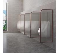 Men's Urinal Privacy Divider, Glass Wall-Mounted Translucent Screen for Public Spaces Schools & Bars Rose Gold-4PCS