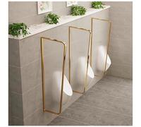 Men's Urinal Privacy Divider - Tempered Glass Wall-Mounted Toilet Partition Waterproof Screens for Public Restrooms Hotels Schools Shopping Malls - 2 Pcs Gold