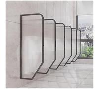 Men's Urinal Privacy Screen BaffleTempered Glass Divider Panel WallMounted Toilet Partition for Public Spaces Hotels Schools Shopping MallsBlack 1 Piece