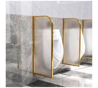 Men's Urinal Privacy Screen BaffleTempered Glass Divider Panel with Stainless Steel Frame WallMounted Toilet Partition for Hotels Bars RestaurantsGold Finish 1 Piece