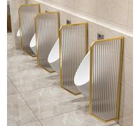 Men's Urinal Privacy Screen Wall-Mounted Stainless Steel with Tempered Glass Waterproof Baffle Partition for Hotel & Public Bathroom