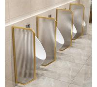 Men's Urinal Privacy Screen, Wall-Mounted Urinal Partition Divider Panel with Stainless Steel Frame, for Bathroom Hotel Public Restroom (Color