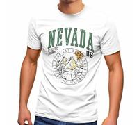 Mens USA Nevada Lettering Las Vegas Desert Fashion Street Style T-Shirt White XL