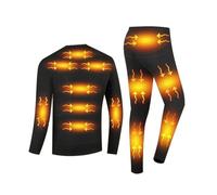 Men's USB Electric Heated Thermal Underwear 24 Heating Zones Heated Base Layer Set 3 Heat Setting, for Winter Outdoor,M